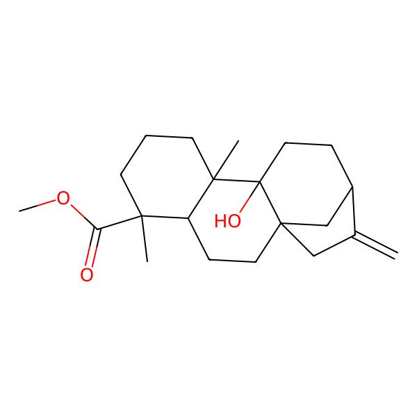 2D Structure of methyl (1S,4S,5R,9R,10S,13R)-10-hydroxy-5,9-dimethyl-14-methylidenetetracyclo[11.2.1.01,10.04,9]hexadecane-5-carboxylate