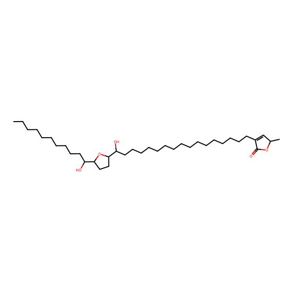 2D Structure of (2S)-4-[(17S)-17-hydroxy-17-[(2R,5R)-5-[(1S)-1-hydroxyundecyl]oxolan-2-yl]heptadecyl]-2-methyl-2H-furan-5-one