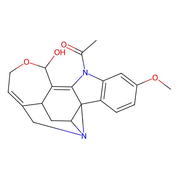 2D Structure of 1-[(4R,14R,19R,21R)-14-hydroxy-8-methoxy-15-oxa-1,11-diazahexacyclo[16.3.1.04,12.04,21.05,10.013,19]docosa-5(10),6,8,12,17-pentaen-11-yl]ethanone