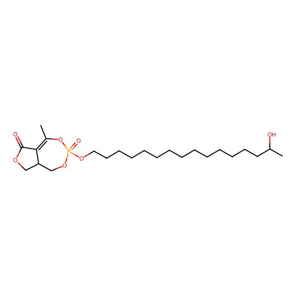 2D Structure of (3S,8aR)-3-[(15S)-15-hydroxyhexadecoxy]-5-methyl-3-oxo-8,8a-dihydro-1H-furo[3,4-e][1,3,2]dioxaphosphepin-6-one