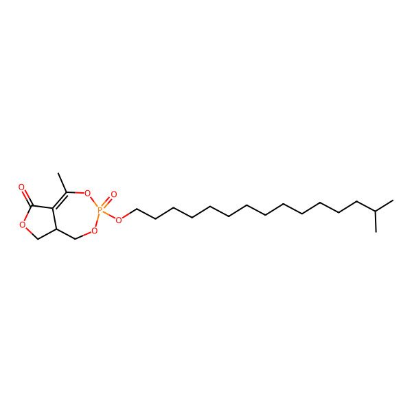 2D Structure of (3R,8aR)-5-methyl-3-(14-methylpentadecoxy)-3-oxo-8,8a-dihydro-1H-furo[3,4-e][1,3,2]dioxaphosphepin-6-one