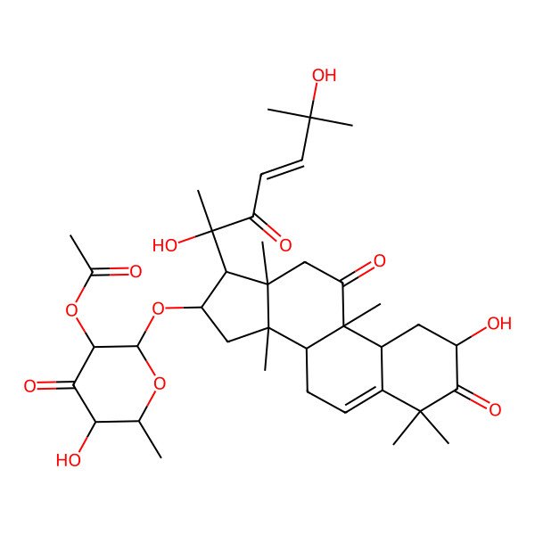 2D Structure of [2-[[17-(2,6-dihydroxy-6-methyl-3-oxohept-4-en-2-yl)-2-hydroxy-4,4,9,13,14-pentamethyl-3,11-dioxo-2,7,8,10,12,15,16,17-octahydro-1H-cyclopenta[a]phenanthren-16-yl]oxy]-5-hydroxy-6-methyl-4-oxooxan-3-yl] acetate