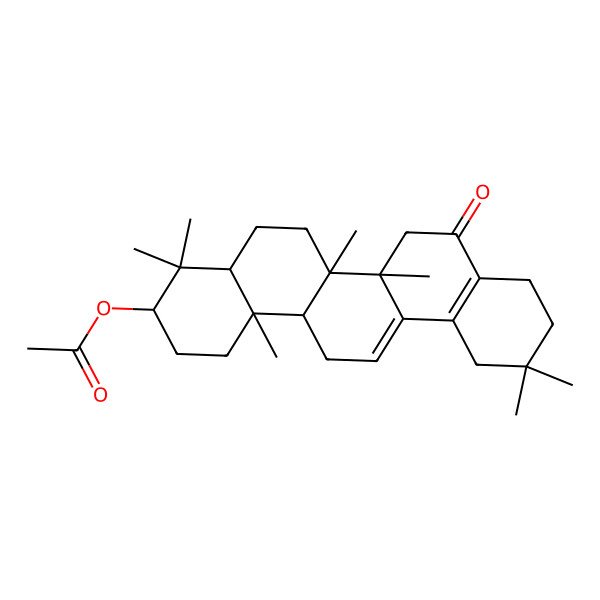 2D Structure of [(3S,4aR,6aR,6bS,14aR,14bR)-4,4,6a,6b,11,11,14b-heptamethyl-8-oxo-1,2,3,4a,5,6,7,9,10,12,14,14a-dodecahydropicen-3-yl] acetate