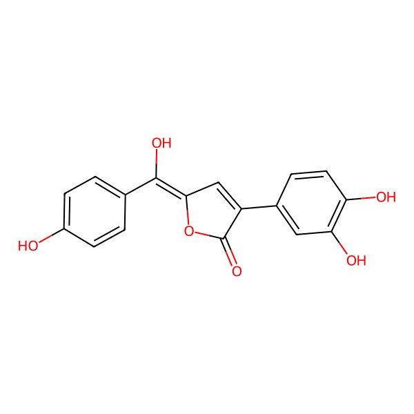 2D Structure of (5E)-3-(3,4-dihydroxyphenyl)-5-[hydroxy-(4-hydroxyphenyl)methylidene]furan-2-one