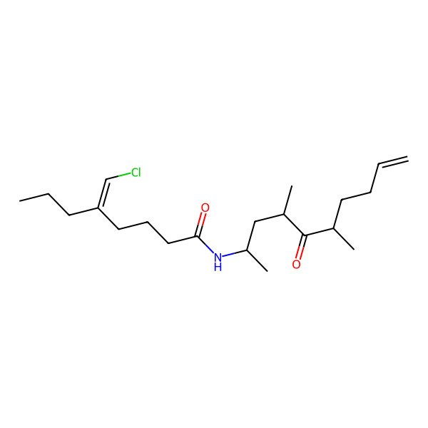2D Structure of (5E)-5-(chloromethylidene)-N-[(2R,4R,6R)-4,6-dimethyl-5-oxodec-9-en-2-yl]octanamide