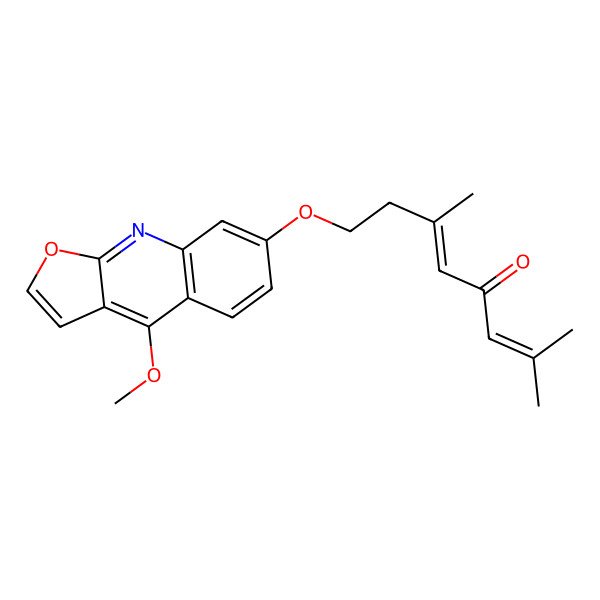 2D Structure of (5E)-8-(4-methoxyfuro[2,3-b]quinolin-7-yl)oxy-2,6-dimethylocta-2,5-dien-4-one