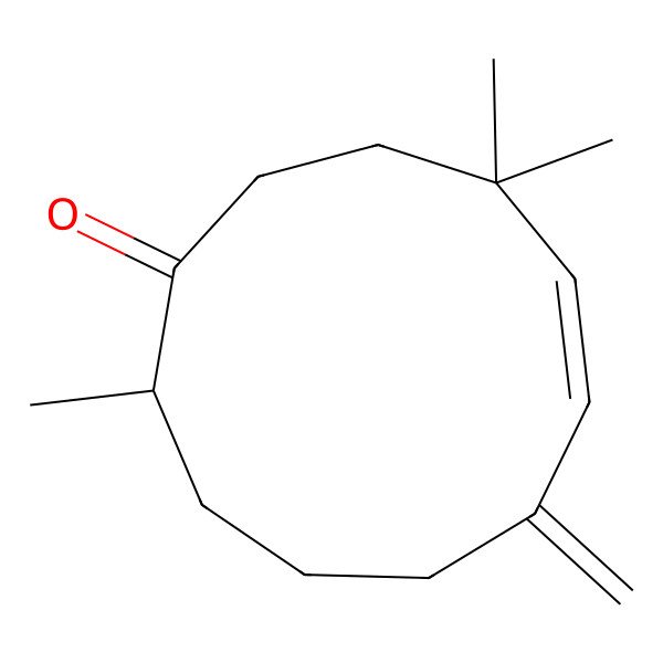 2D Structure of (5E,11R)-4,4,11-trimethyl-7-methylidenecycloundec-5-en-1-one
