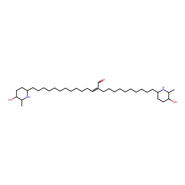 2D Structure of (E)-14-[(2R,5S,6S)-5-hydroxy-6-methylpiperidin-2-yl]-2-[10-[(2R,5S,6S)-5-hydroxy-6-methylpiperidin-2-yl]decyl]tetradec-2-enal