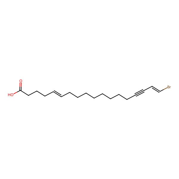 2D Structure of (5E,17E)-18-bromo-octadeca-5,17-diene-15-ynoic acid