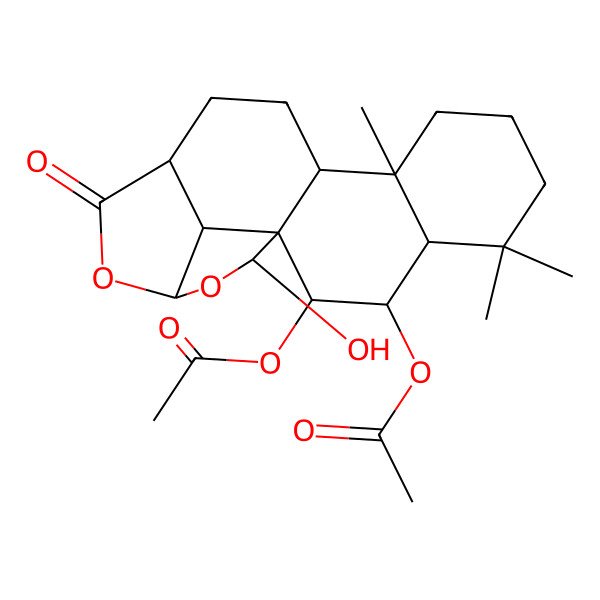 2D Structure of [(1R,2R,3S,4R,9S,10S,13S,16S,18S,19S)-2-acetyloxy-18-hydroxy-5,5,9-trimethyl-14-oxo-15,17-dioxapentacyclo[11.5.1.01,10.04,9.016,19]nonadecan-3-yl] acetate