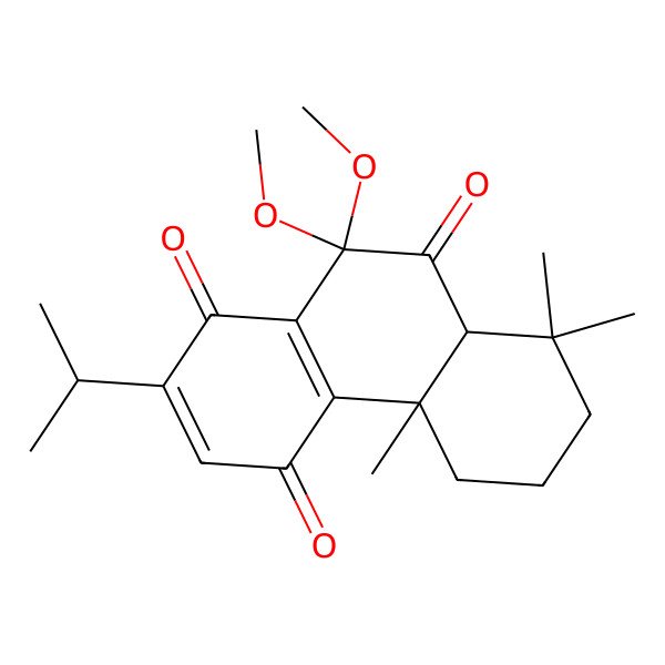 2D Structure of (4bS,8aS)-10,10-dimethoxy-4b,8,8-trimethyl-2-propan-2-yl-5,6,7,8a-tetrahydrophenanthrene-1,4,9-trione