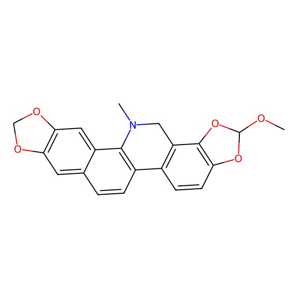 2D Structure of (19R)-19-methoxy-24-methyl-5,7,18,20-tetraoxa-24-azahexacyclo[11.11.0.02,10.04,8.014,22.017,21]tetracosa-1(13),2,4(8),9,11,14(22),15,17(21)-octaene