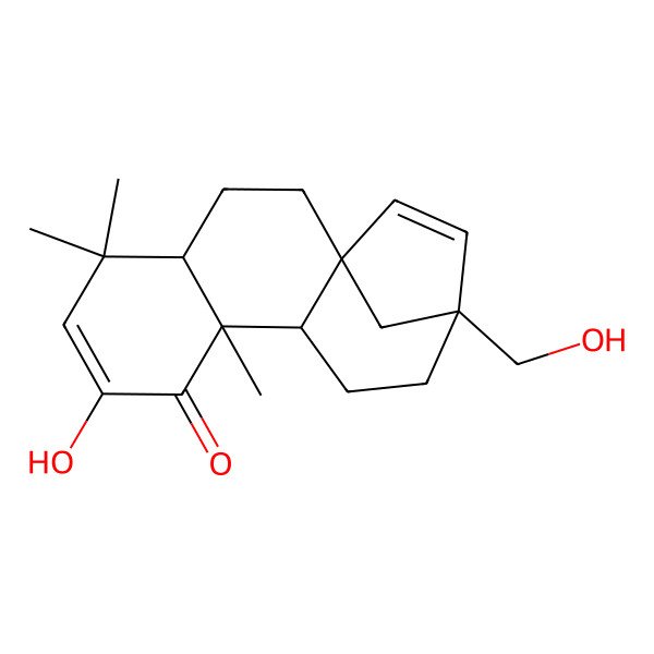 2D Structure of (1R,4R,9R,10R,13R)-7-hydroxy-13-(hydroxymethyl)-5,5,9-trimethyltetracyclo[11.2.1.01,10.04,9]hexadeca-6,14-dien-8-one