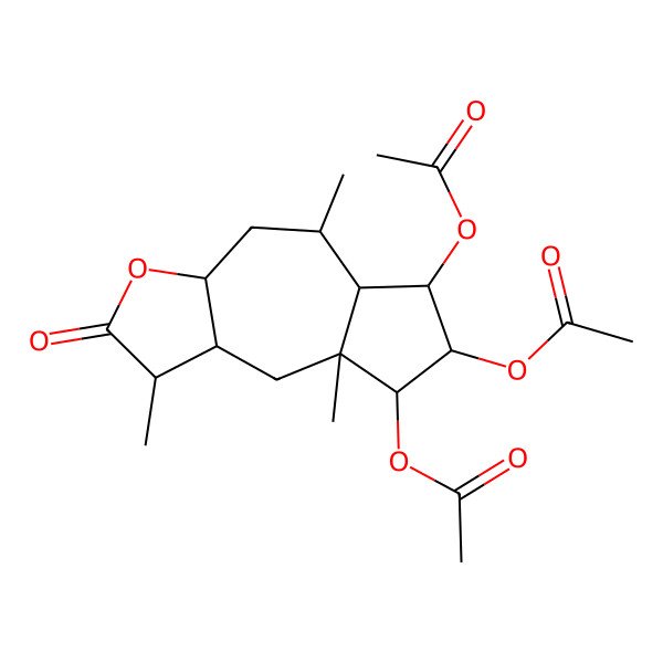 2D Structure of [(1R,3aR,5R,5aS,6R,7R,8R,8aS,9aR)-7,8-diacetyloxy-1,5,8a-trimethyl-2-oxo-1,3a,4,5,5a,6,7,8,9,9a-decahydroazuleno[6,5-b]furan-6-yl] acetate