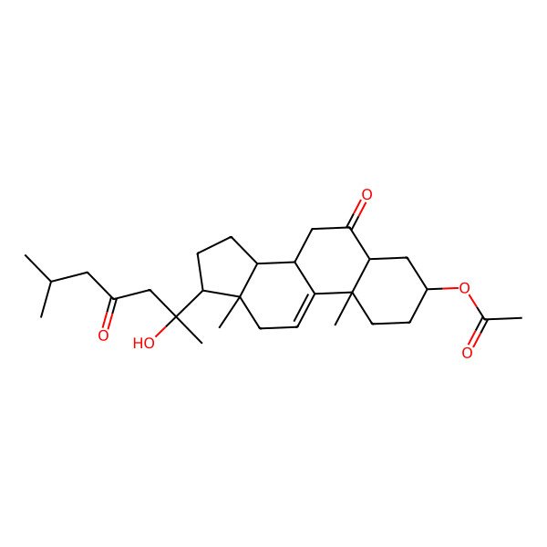 2D Structure of [17-(2-Hydroxy-6-methyl-4-oxoheptan-2-yl)-10,13-dimethyl-6-oxo-1,2,3,4,5,7,8,12,14,15,16,17-dodecahydrocyclopenta[a]phenanthren-3-yl] acetate