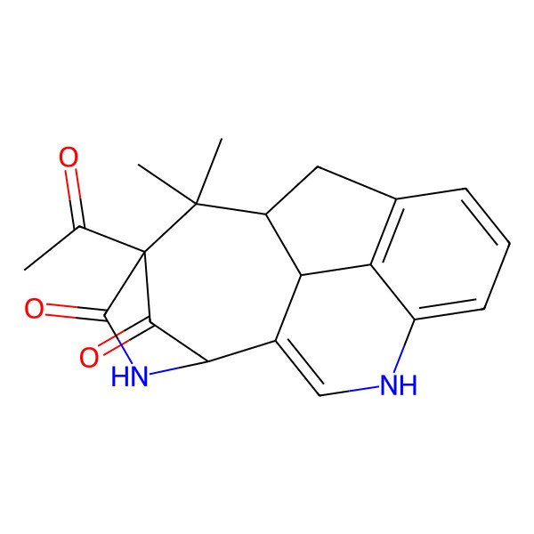 2D Structure of 14-Acetyl-13,13-dimethyl-4,16-diazapentacyclo[12.2.1.19,12.02,11.05,10]octadeca-2,5,7,9-tetraene-15,17-dione