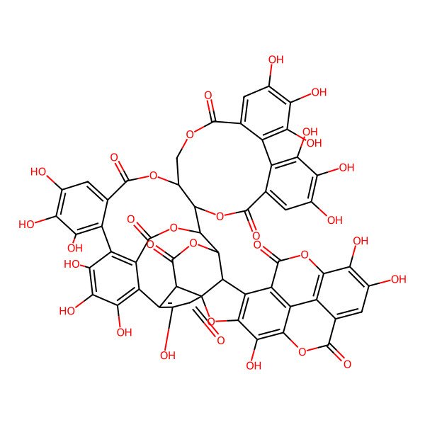 2D Structure of (1R,2R,20R,37R,53S,54S,60S)-7,8,9,12,13,14,25,26,27,30,31,32,35,40,46,47-hexadecahydroxy-3,18,21,38,49,55,58,62-octaoxatetradecacyclo[27.25.3.334,54.241,44.02,20.05,10.011,16.023,28.033,57.037,53.039,52.042,51.043,48.037,60]dohexaconta-5,7,9,11,13,15,23,25,27,29(57),30,32,34,39(52),40,42(51),43(48),44,46-nonadecaene-4,17,22,36,50,56,59,61-octone