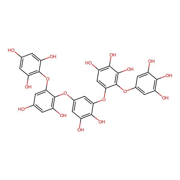 2D Structure of 5-[5-[2,4-Dihydroxy-6-(2,4,6-trihydroxyphenoxy)phenoxy]-2,3-dihydroxyphenoxy]-4-(3,4,5-trihydroxyphenoxy)benzene-1,2,3-triol