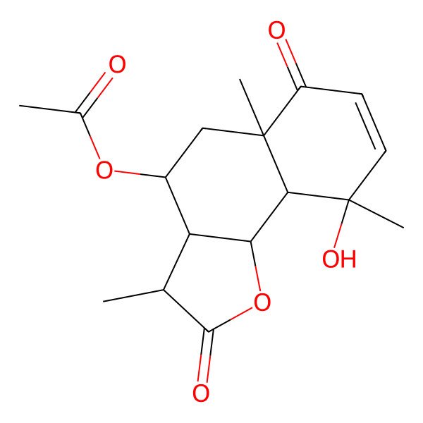 2D Structure of [(3S,3aR,4S,5aR,9R,9aS,9bS)-9-hydroxy-3,5a,9-trimethyl-2,6-dioxo-3,3a,4,5,9a,9b-hexahydrobenzo[g][1]benzofuran-4-yl] acetate