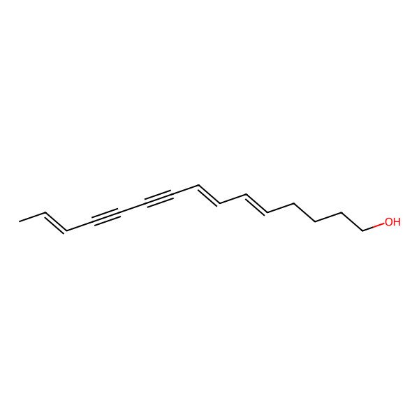 2D Structure of (5E,7E,13E)-pentadeca-5,7,13-trien-9,11-diyn-1-ol