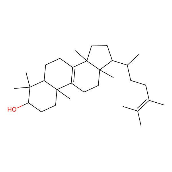 2D Structure of 17-(5,6-dimethylhept-5-en-2-yl)-4,4,10,13,14-pentamethyl-2,3,5,6,7,11,12,15,16,17-decahydro-1H-cyclopenta[a]phenanthren-3-ol