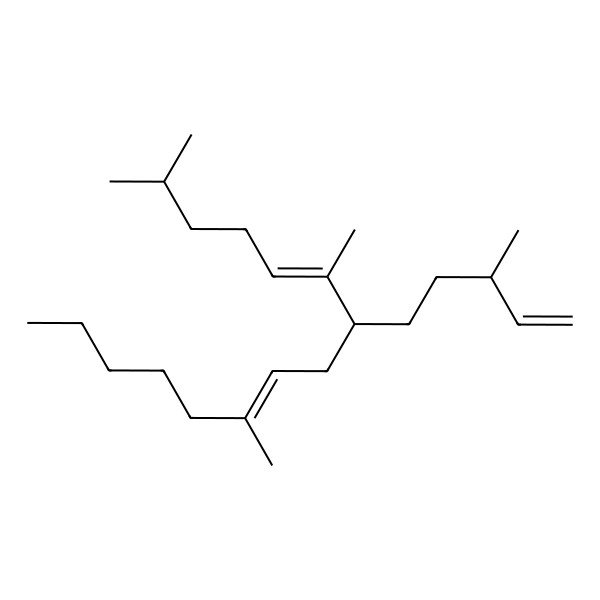 2D Structure of (5E,7R,9E)-2,6,10-trimethyl-7-[(3R)-3-methylpent-4-enyl]pentadeca-5,9-diene