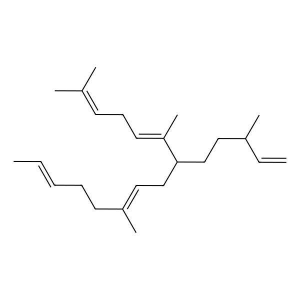 2D Structure of (5E,7R,9E,13E)-2,6,10-trimethyl-7-[(3R)-3-methylpent-4-enyl]pentadeca-2,5,9,13-tetraene