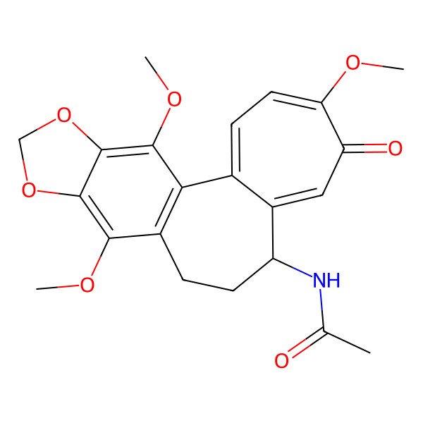 2D Structure of N-[(9S)-5,13,19-trimethoxy-6-oxo-15,17-dioxatetracyclo[10.7.0.02,8.014,18]nonadeca-1(12),2,4,7,13,18-hexaen-9-yl]acetamide