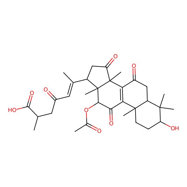 2D Structure of 6-(12-Acetyloxy-3-hydroxy-4,4,10,13,14-pentamethyl-7,11,15-trioxo-1,2,3,5,6,12,16,17-octahydrocyclopenta[a]phenanthren-17-yl)-2-methyl-4-oxohept-5-enoic acid
