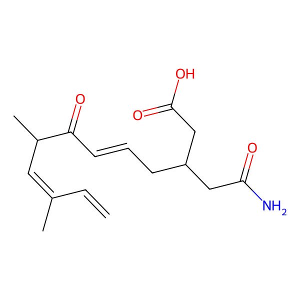 2D Structure of (5E,8R,9E)-3-(2-amino-2-oxoethyl)-8,10-dimethyl-7-oxododeca-5,9,11-trienoic acid