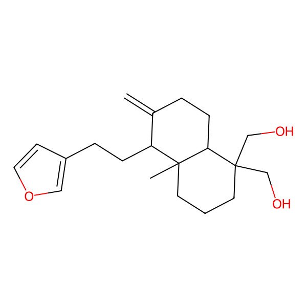 2D Structure of [(4aS,5R,8aS)-5-[2-(furan-3-yl)ethyl]-1-(hydroxymethyl)-4a-methyl-6-methylidene-3,4,5,7,8,8a-hexahydro-2H-naphthalen-1-yl]methanol