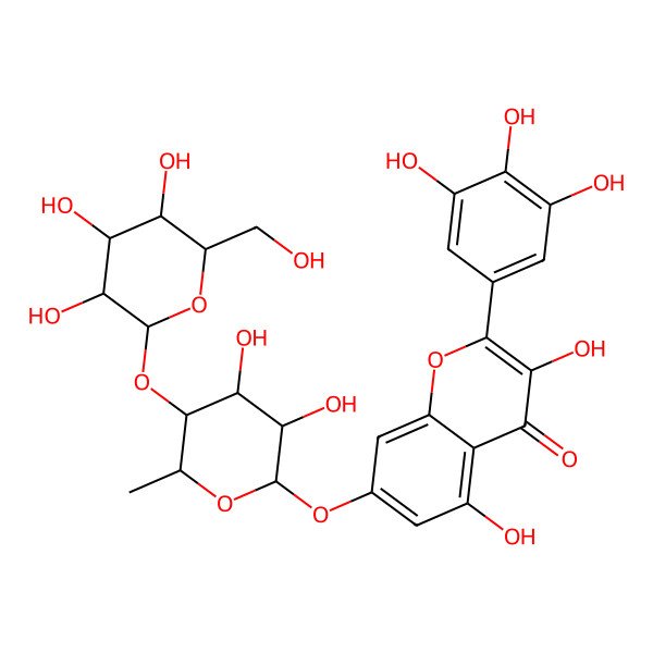 2D Structure of 7-[3,4-Dihydroxy-6-methyl-5-[3,4,5-trihydroxy-6-(hydroxymethyl)oxan-2-yl]oxyoxan-2-yl]oxy-3,5-dihydroxy-2-(3,4,5-trihydroxyphenyl)chromen-4-one
