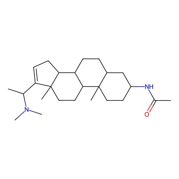2D Structure of N-[(3S,5S,8R,9S,10S,13S,14S)-17-[(1S)-1-(dimethylamino)ethyl]-10,13-dimethyl-2,3,4,5,6,7,8,9,11,12,14,15-dodecahydro-1H-cyclopenta[a]phenanthren-3-yl]acetamide