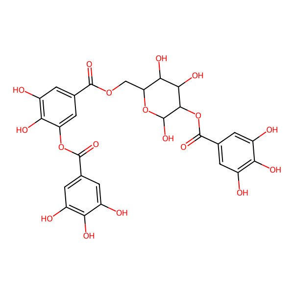 2D Structure of [(2R,3R,4S,5S,6R)-6-[[3,4-dihydroxy-5-(3,4,5-trihydroxybenzoyl)oxybenzoyl]oxymethyl]-2,4,5-trihydroxyoxan-3-yl] 3,4,5-trihydroxybenzoate