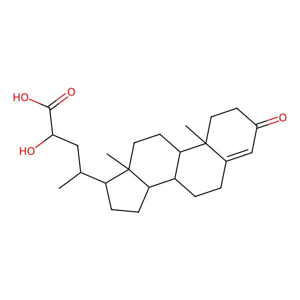 2D Structure of 4-(10,13-Dimethyl-3-oxo-1,2,6,7,8,9,11,12,14,15,16,17-dodecahydrocyclopenta[a]phenanthren-17-yl)-2-hydroxypentanoic acid