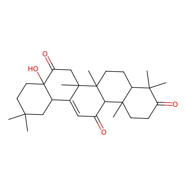 2D Structure of 8a-hydroxy-4,4,6a,6b,11,11,14b-heptamethyl-2,4a,5,6,7,9,10,12,12a,14a-decahydro-1H-picene-3,8,14-trione