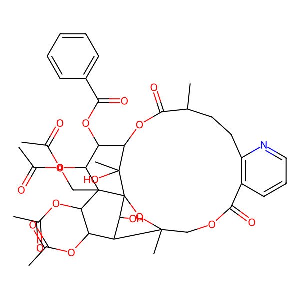 2D Structure of [(1S,3R,15S,18S,19R,20R,21R,22S,23R,24S,25S,26S)-20,22,23-triacetyloxy-21-(acetyloxymethyl)-25,26-dihydroxy-3,15,26-trimethyl-6,16-dioxo-2,5,17-trioxa-11-azapentacyclo[16.7.1.01,21.03,24.07,12]hexacosa-7(12),8,10-trien-19-yl] benzoate