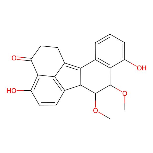 2D Structure of 7,15-Dihydroxy-9,10-dimethoxypentacyclo[10.7.1.02,11.03,8.016,20]icosa-1,3(8),4,6,12(20),13,15-heptaen-17-one
