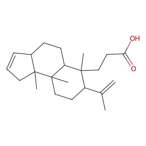 2D Structure of 3-[(3aS,5aS,6S,7S,9aR,9bR)-6,9a,9b-trimethyl-7-prop-1-en-2-yl-1,3a,4,5,5a,7,8,9-octahydrocyclopenta[a]naphthalen-6-yl]propanoic acid