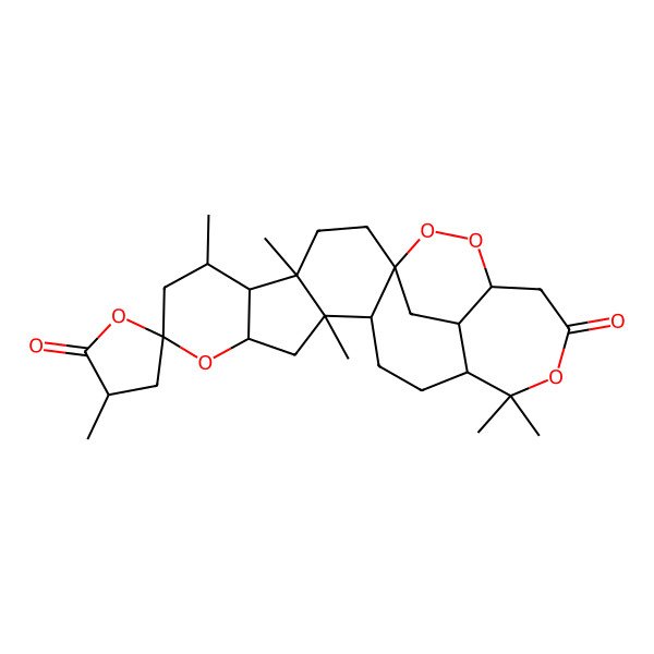 2D Structure of (1R,3'R,4R,5R,6R,8S,10R,12S,13S,16R,21R,25S)-3',4,6,12,17,17-hexamethylspiro[9,18,22,23-tetraoxahexacyclo[14.7.2.01,13.04,12.05,10.021,25]pentacosane-8,5'-oxolane]-2',19-dione