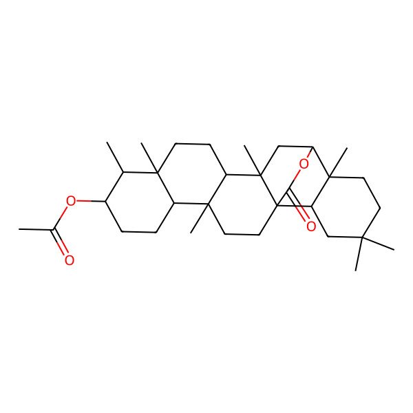 2D Structure of [(1R,4S,5S,8S,9R,10S,13S,14R,16R,17S,22R)-4,9,10,14,17,20,20-heptamethyl-23-oxo-24-oxahexacyclo[14.6.2.01,14.04,13.05,10.017,22]tetracosan-8-yl] acetate