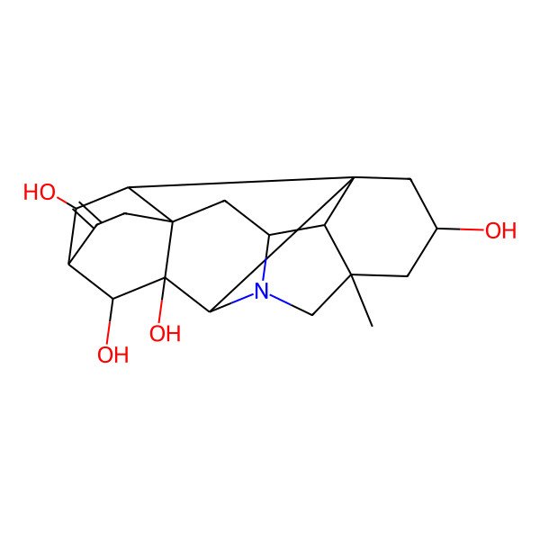 2D Structure of (1S,3S,5R,8S,9R,10S,11R,14R,16S,17R,18S,19R)-5-methyl-12-methylidene-7-azaheptacyclo[9.6.2.01,8.05,17.07,16.09,14.014,18]nonadecane-3,9,10,19-tetrol