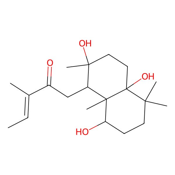 2D Structure of 1-(2,4a,8-Trihydroxy-2,5,5,8a-tetramethyl-1,3,4,6,7,8-hexahydronaphthalen-1-yl)-3-methylpent-3-en-2-one