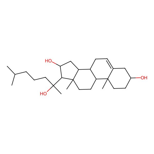 2D Structure of (3S,8S,9S,10R,13S,14S,16S,17R)-17-[(2R)-2-hydroxy-6-methylheptan-2-yl]-10,13-dimethyl-2,3,4,7,8,9,11,12,14,15,16,17-dodecahydro-1H-cyclopenta[a]phenanthrene-3,16-diol