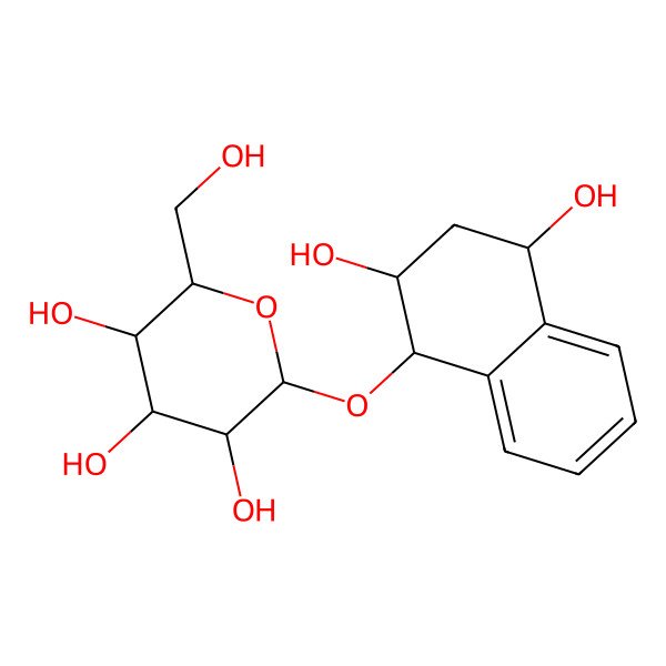 2D Structure of (2R,3R,4S,5S,6R)-2-[[(1R,2R,4R)-2,4-dihydroxy-1,2,3,4-tetrahydronaphthalen-1-yl]oxy]-6-(hydroxymethyl)oxane-3,4,5-triol