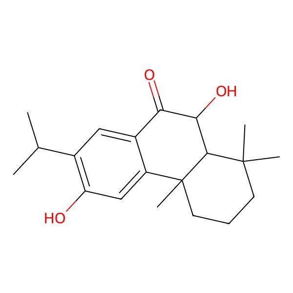 2D Structure of (4aS,10S,10aS)-6,10-dihydroxy-1,1,4a-trimethyl-7-propan-2-yl-3,4,10,10a-tetrahydro-2H-phenanthren-9-one