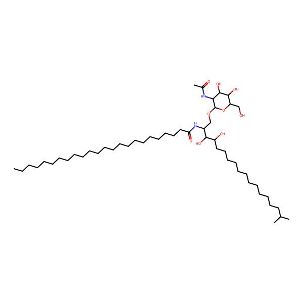 2D Structure of N-[1-[3-acetamido-4,5-dihydroxy-6-(hydroxymethyl)oxan-2-yl]oxy-3,4-dihydroxy-17-methyloctadecan-2-yl]tetracosanamide