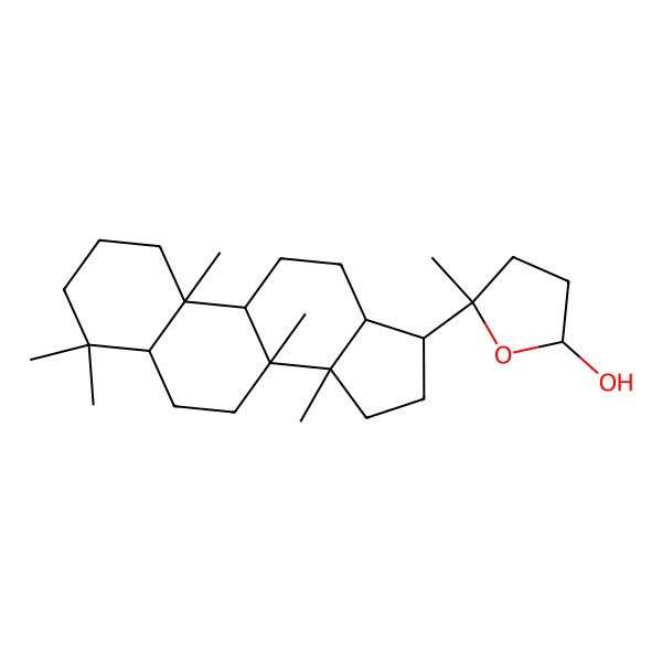 2D Structure of (2R,5S)-5-methyl-5-[(5S,8R,9R,10S,13R,14R,17S)-4,4,8,10,14-pentamethyl-2,3,5,6,7,9,11,12,13,15,16,17-dodecahydro-1H-cyclopenta[a]phenanthren-17-yl]oxolan-2-ol