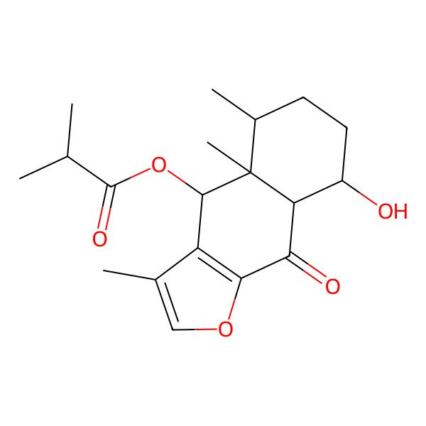 2D Structure of [(4S,4aR,5S,8S,8aR)-8-hydroxy-3,4a,5-trimethyl-9-oxo-4,5,6,7,8,8a-hexahydrobenzo[f][1]benzofuran-4-yl] 2-methylpropanoate