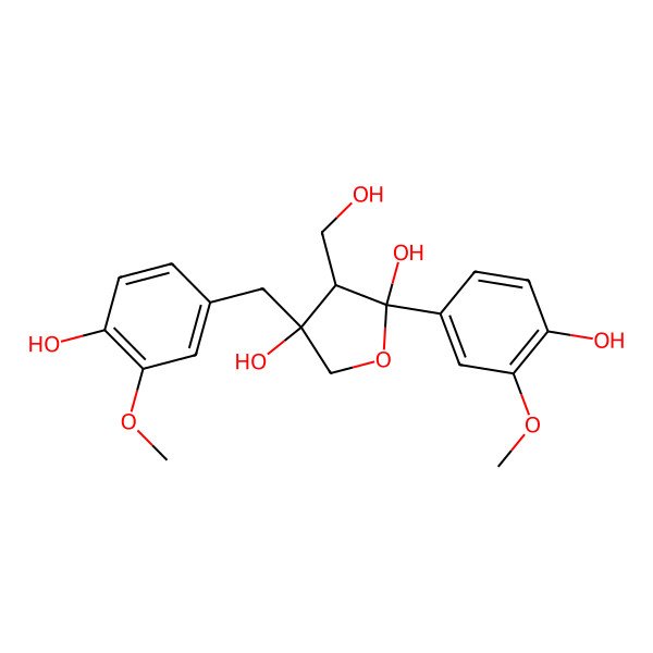 2D Structure of (2R,3S,4S)-2-(4-hydroxy-3-methoxyphenyl)-4-[(4-hydroxy-3-methoxyphenyl)methyl]-3-(hydroxymethyl)oxolane-2,4-diol